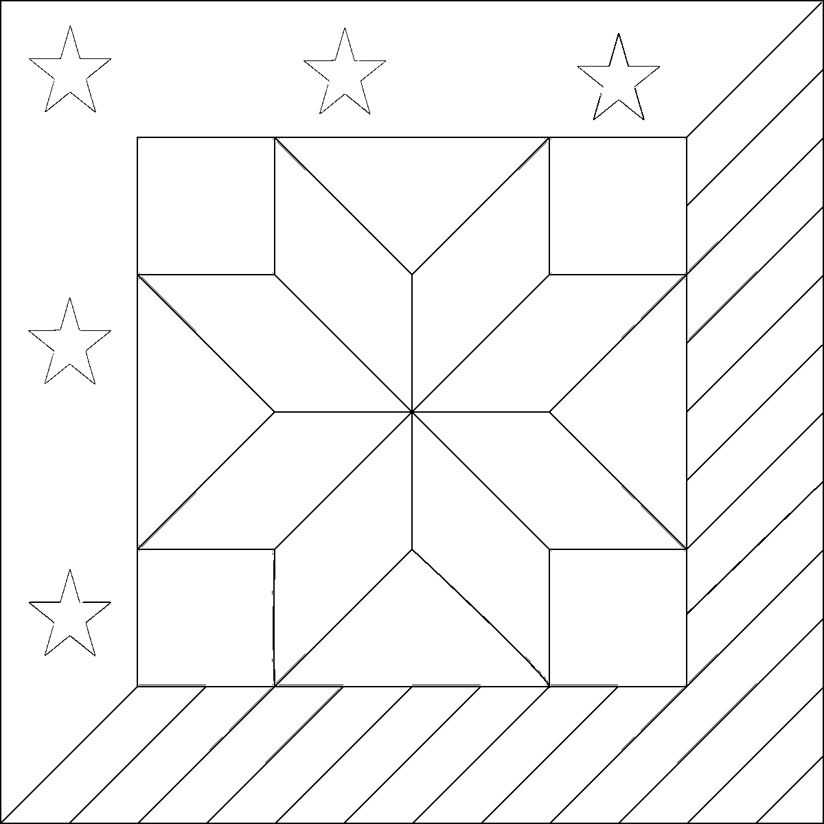 Pattern 127, Cake Stand barn quilt pattern thumbnail